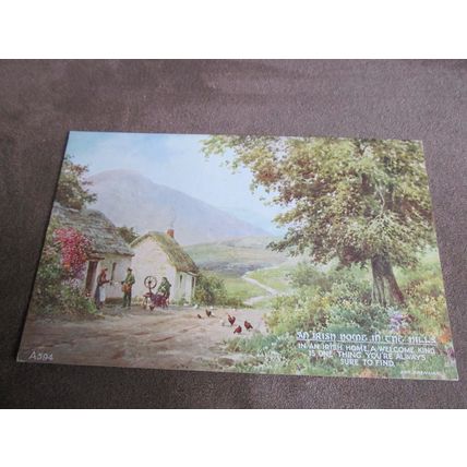 1940s Postcard - Irish home in hills - Ireland / Eire - Artist A594