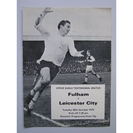FULHAM v LEICESTER CITY Steve Earle Testimonial 28/10/1975