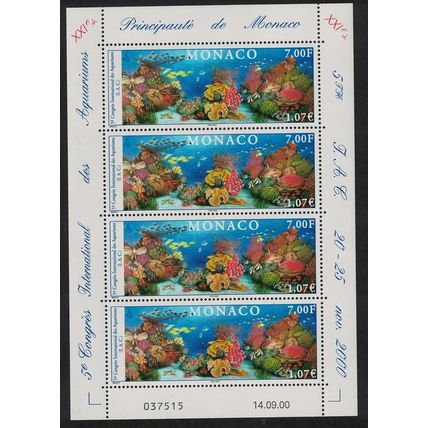 Monaco Fish Corals Oceanography Museum Sheetlet of 4v 2000 MNH SG#2477