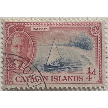 Cayman Islands KGVI 1950 ¼d Cat Boat Used SG 135 Sc 122 postage stamp king