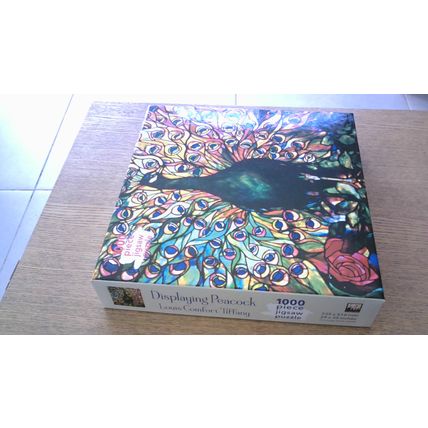 DISPLAYING PEACOCK by Louis Comfort Tiffany Jigsaw (1000 Piece) Flame Tree