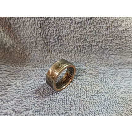 1977 Kennedy Half Dollars size 9 1/2 coin ring handmade mixed metals