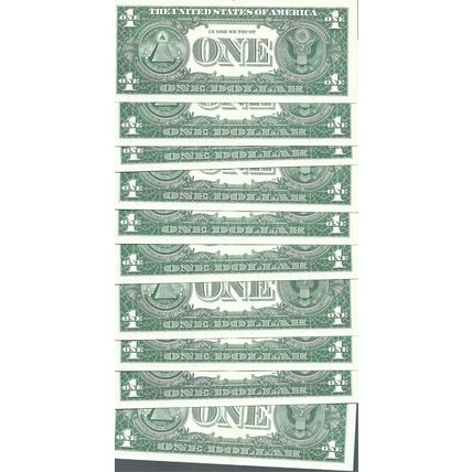 Lot of 10!!! 1957-B Silver certificates Crisp UNC (I never had that many consec)