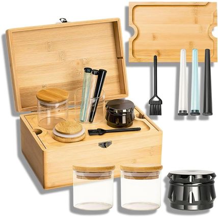 Premium Decorative Storage Box with Removable Tray, Lockable Lid, and Accessorie
