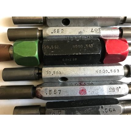 LOT THE PIPE MACHINERY GO NO GO PLUG GAGE .553,.557,.565,.562,.557,.555,.570,ET
