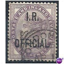 1882 O3 1d Lilac Inland Revenue Official VFU Filler