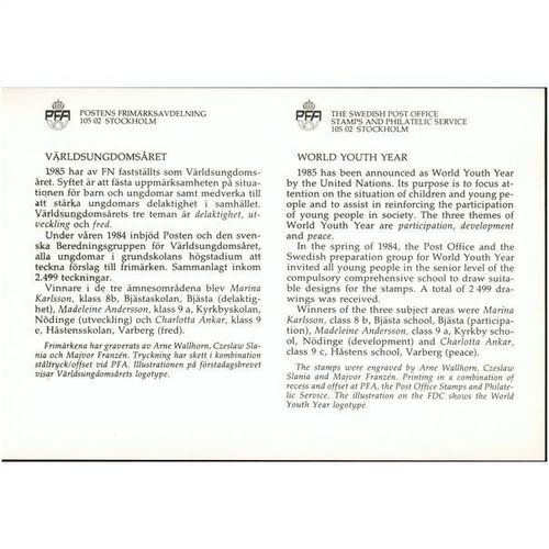 Sweden FDC 1985 - SG MS1275 - International Youth Year - Childrens Drawings MS