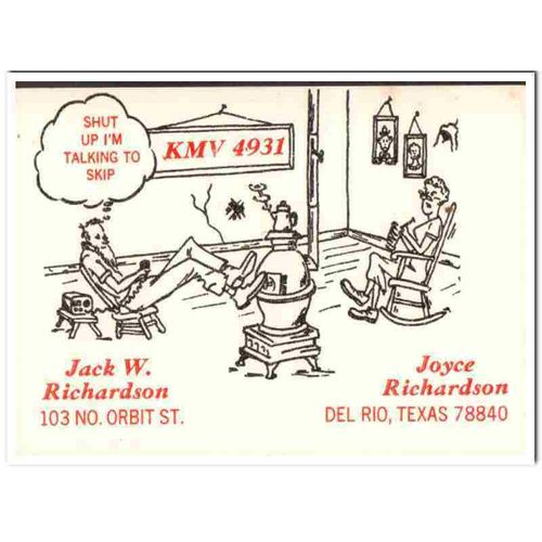 kmv-4931 jack richardson del rio texas 1960s cb qsl vintage postcard2