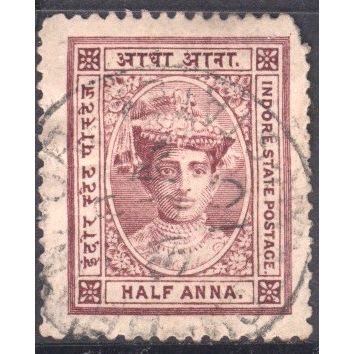 India (Indore) 1904 - SG 10 - ½a red - Maharaja Tukoji Holkar 111 - used