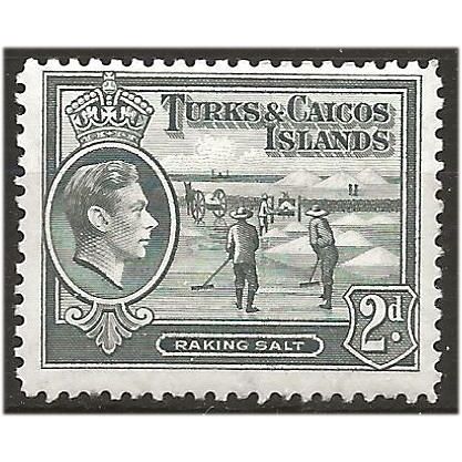 Turks & Caicos Islands 1938 SG198 2d Grey Unmounted Mint . .. .
