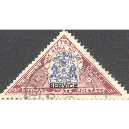 Bhopal State India 1935 - SGO331 - 1a6p blue/red - Bhopal State Postage - used 2