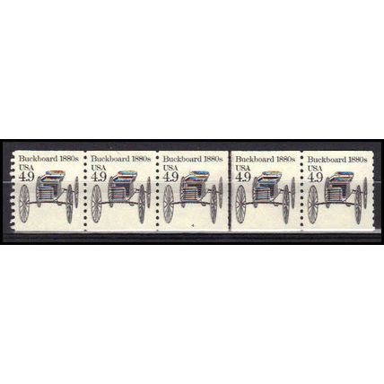 2124v 4.9c Buckboard Very Fine MNH Dry Gum PNC 4/5 Buggy Whip X0297