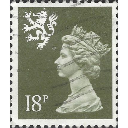 SCOTLAND, Queen Elizabeth II, Machin, olive grey 1987, 18p, #5
