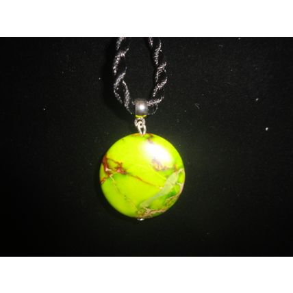 Beige green brown reversable 25mm ocean jasper necklace child or adult