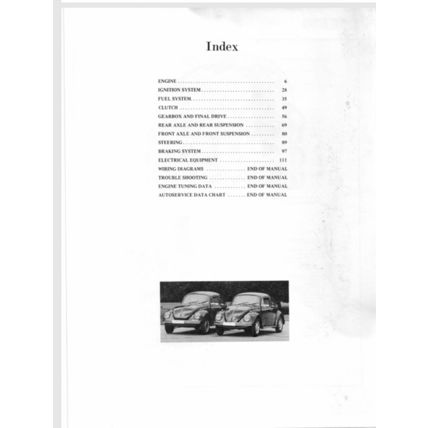 VW Beetle Service Repair Manual 1971 WSM157 901610356 PDF