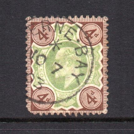 Edward VII - 1902-10 - 4d Green & Grey-Brown (sg235) Used (Herne Bay 1903)