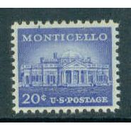1047 20c Monticello Fine MNH MA0142