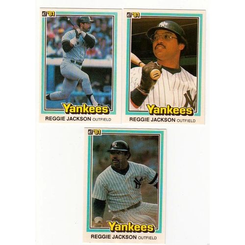 Three 1981 Donruss Reggie Jackson cards- 228, 348, 468 - HOF-Yankees