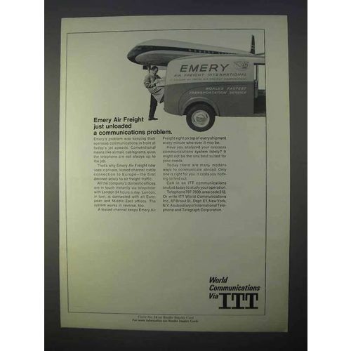 1966 ITT Communications Ad - Emery Air Freight Unloaded
