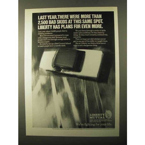 1971 Liberty Mutual Ad - More Than 2,500 Bad Skids