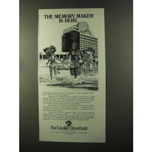 1973 The Cavalier Oceanfront Hotel Ad - Memory Maker