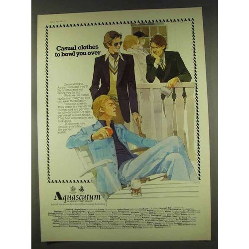 1977 Aquascutum Casual Clothes Ad - Bowl You Over