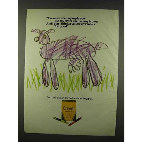 1978 Crayola Crayons Ad - Never Seen a Purple Cow