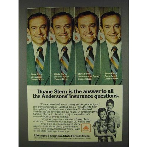 1978 State Farm Insurance Ad - Duane Stern the Answer