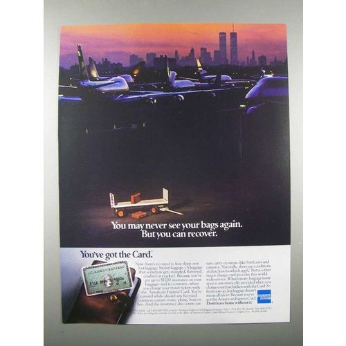 1983 American Express Card Ad - Never See Bags Again