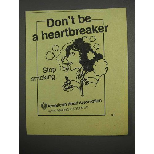 1983 American Heart Association Ad - Stop Smoking