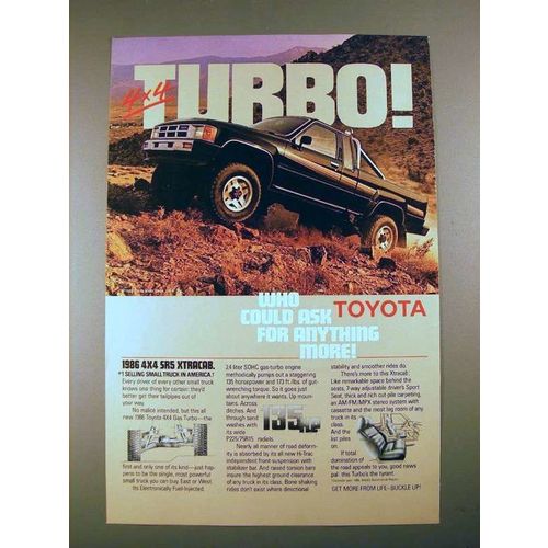 1986 Toyota 4x4 SR5 Xtracab Truck Ad - 4x4 Turbo