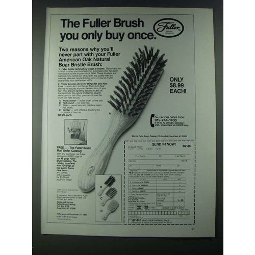 1987 Fuller American Oak Natural Boar Bristle Brush Ad