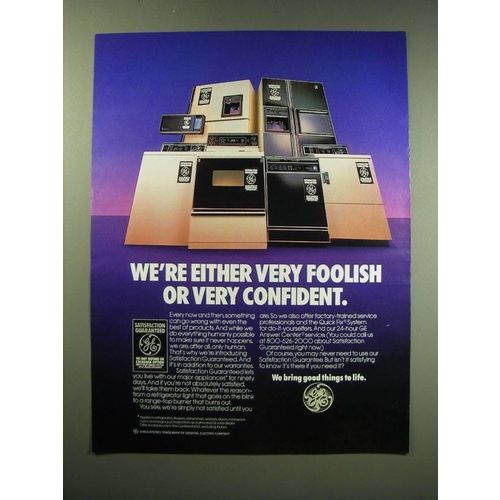 1987 G.E. Appliances Ad - We're either very foolish or very confident