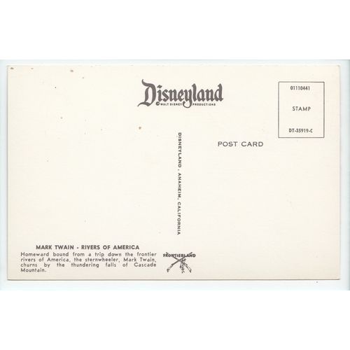 Mark Twain Rivers of America Disneyland Postcard 19c