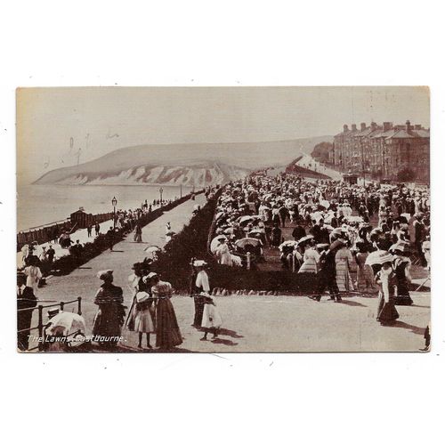 SUPERB REAL PHOTOGRAPHIC POSTCARD THE LAWNS EASTBOURNE SUSSEX POSTED 1917 (2177)