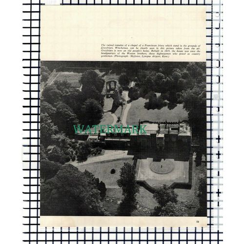(8462) Uckfield Sussex / Greyfriars Winchelsea Friary - 1965 Cutting
