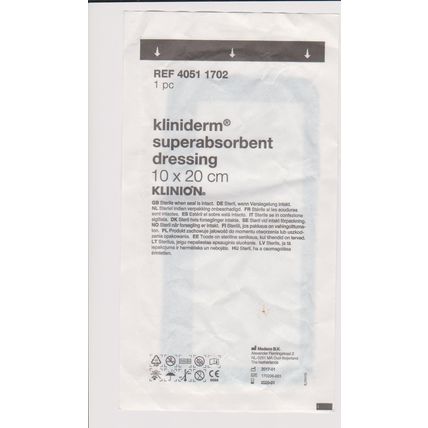 kliniderm Super Absorbent Dressing 10 x 20 cm sealed sachet