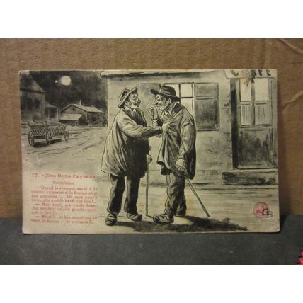 NOS BONS PAYSANS used antique postcard French Humour peasants france #