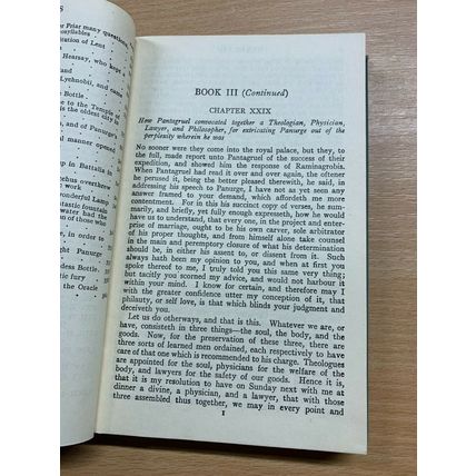 1946 FRANCOIS RABELAIS "GARGANTUA & PANTAGRUEL" VOL 2 FICTION HARDBACK BOOK (P3)