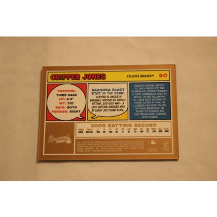 Chipper Jones 2006 Bazooka GOLD NO. 90