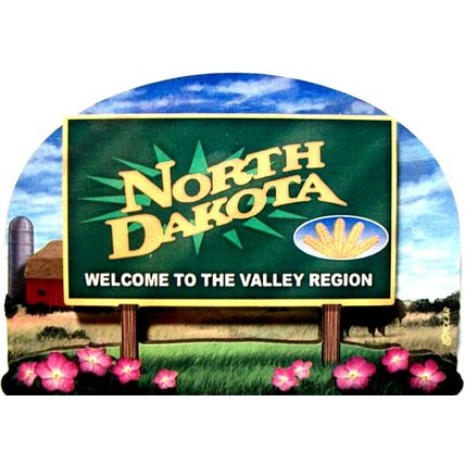 North Dakota State Welcome Sign Artwood Fridge Magnet