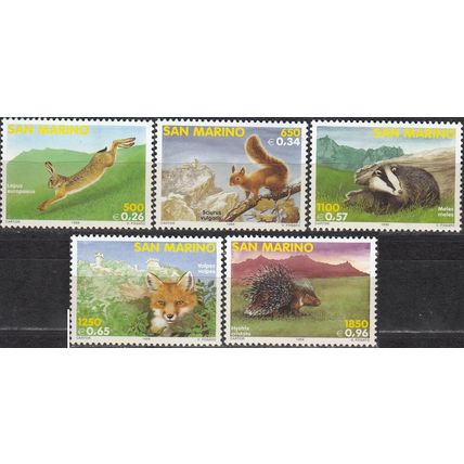San Marino 1999 Michel 1845 - 1849 Neuf ** Cote (2006) 5.50 Euro Petits animaux