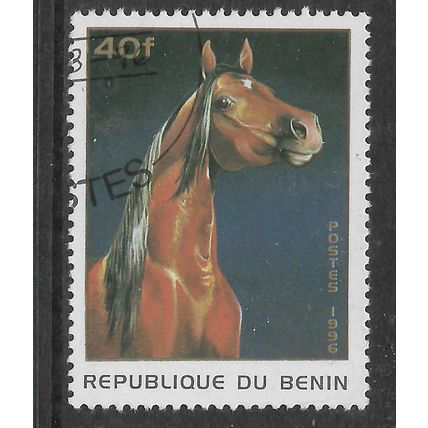 BENIN 1996 HORSES 40F CHESTNUT HORSE SG 1413 FINE USED#