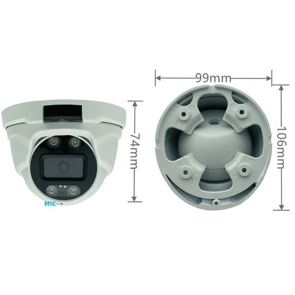 POE Camera Outdoor CCTV 4K 8MP IP Onvif AI Full Color Night Vision Double Light