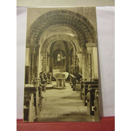 THE FONT, KILPECK CHURCH, HEREFORDSHIRE unused vintage postcard =