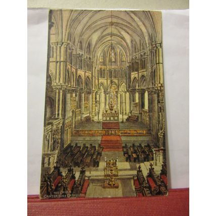 THE CHOIR, CANTERBURY CATHEDRAL. KENT used postcard by J. Salmon 1947 pm =