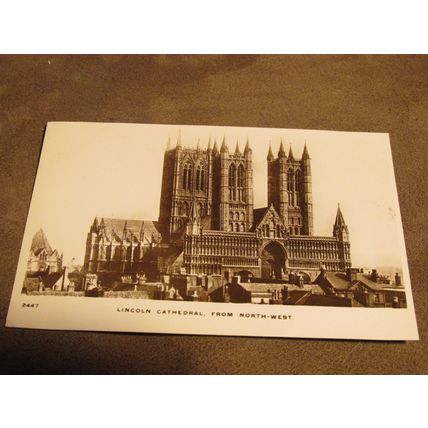 WHS Real photographic Postcard - Lincoln Cathedral from North-West