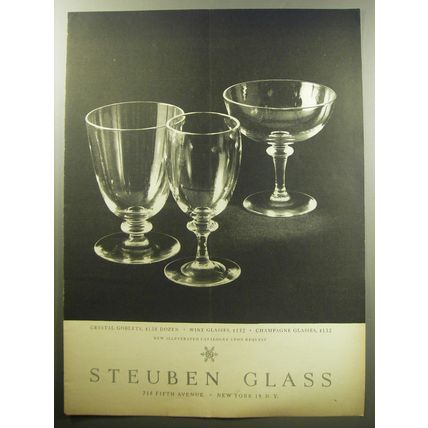 1957 Steuben Glass Crystal Goblets Advertisement