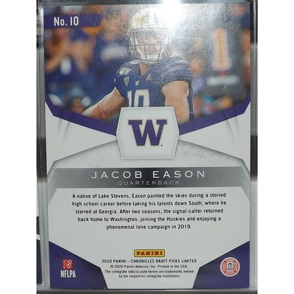 2020 Panini Limited JACOB EASON (Colts) Phenoms Red Parallel #10