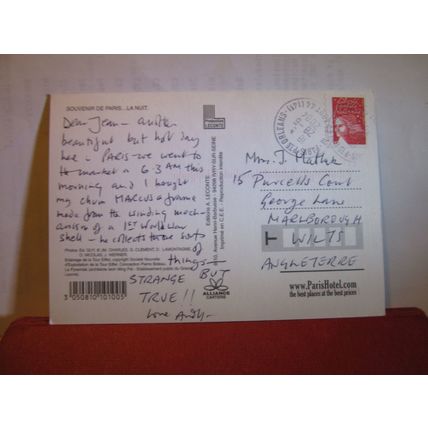 multiview, AT NIGHT, PARIS, FRANCE used postcard 2004 pm =